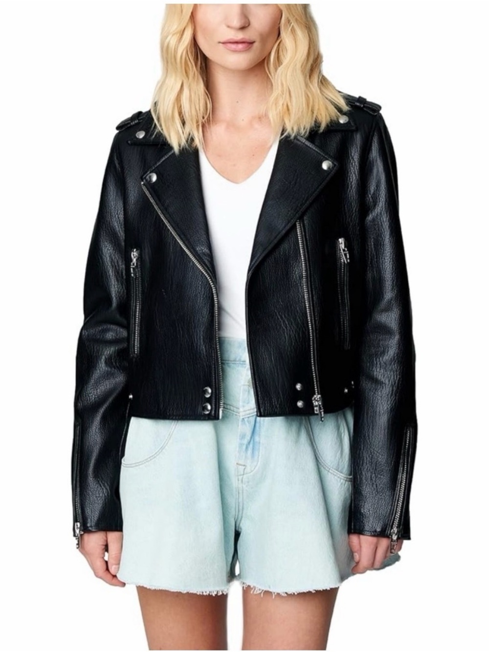 Blank NYC Black Faux Leather Moto Jacket